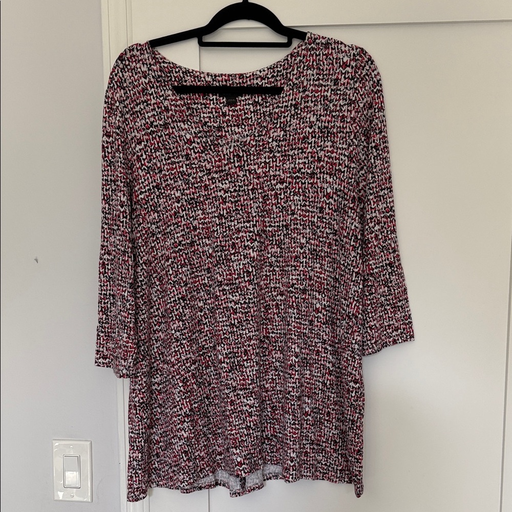 J. Jill Black and Pink Textured Blouse